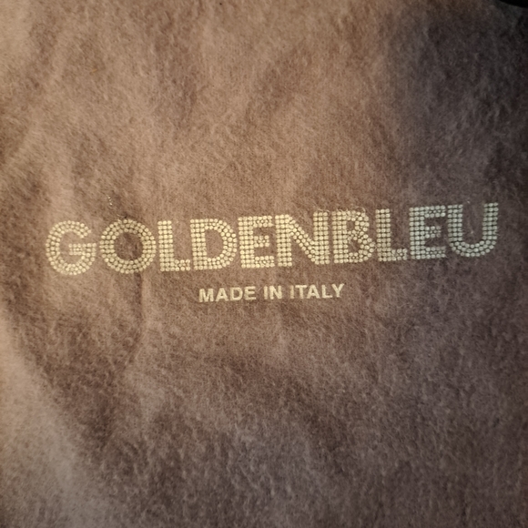 GOLDENBLEU blk smooth Italian leather crikled over knee boots - Picture 11 of 16